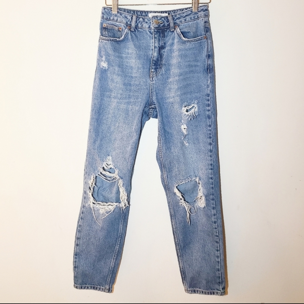 Topshop Distressed Mom Jeans
